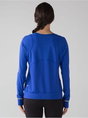 Lululemon Mind Over Miles Long Sleeve Size 4 Jet Stream blue